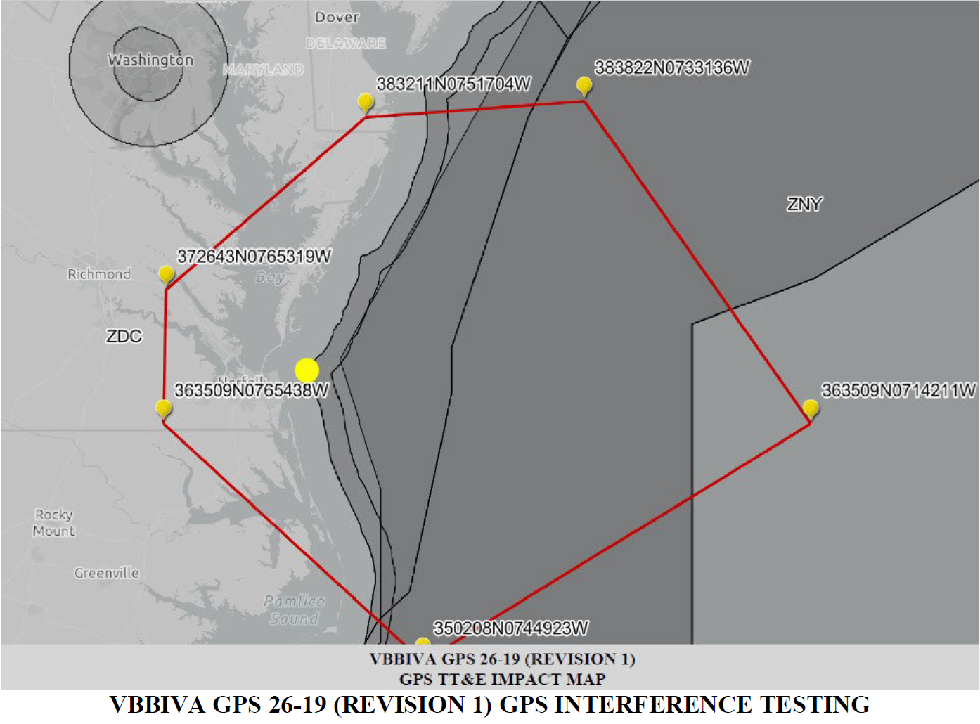 GPS interference map